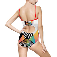Colorful Geometric Women's One-Piece Swimsuit - Stylish Swimwear for Summer Fun