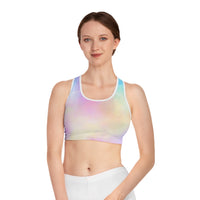 Pastel Tie-Dye Sports Bra for Yoga & Fitness