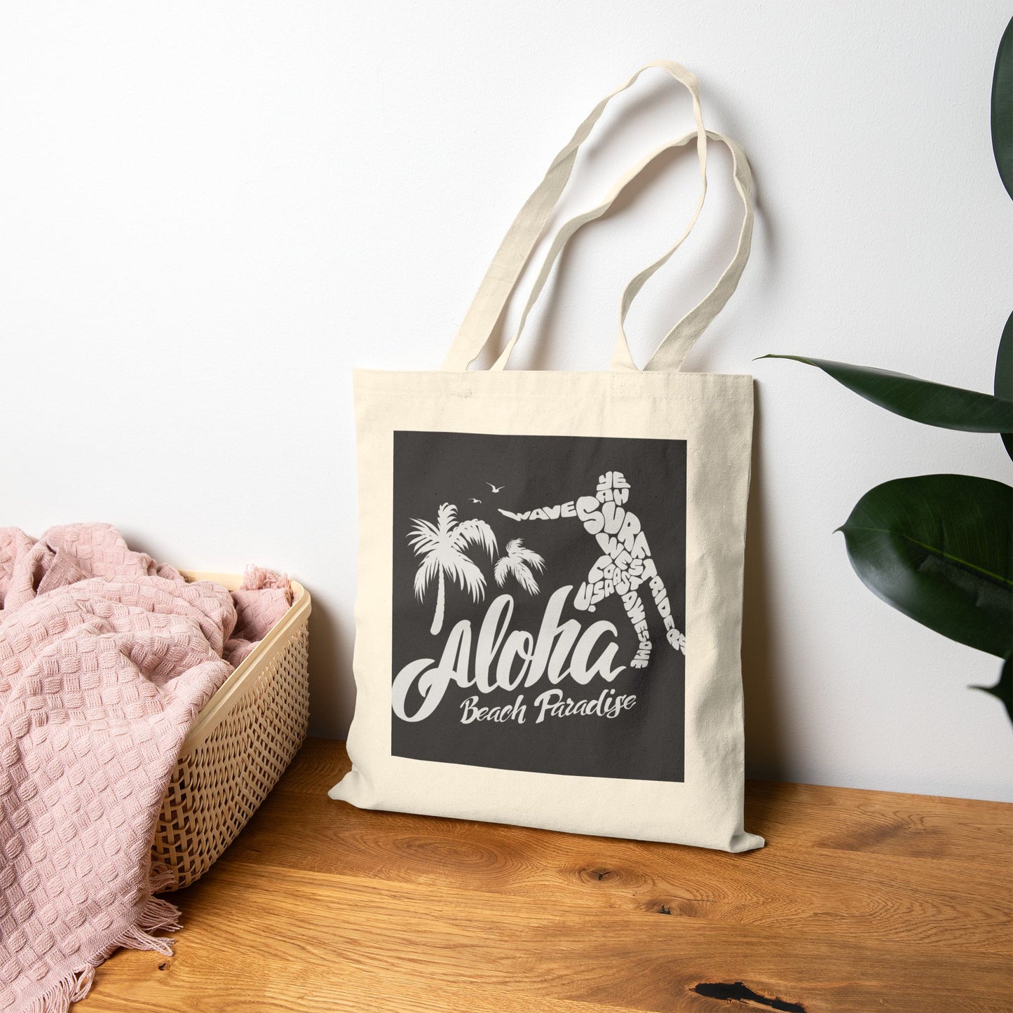 Aloha Beach Paradise Cotton Canvas Tote Bag