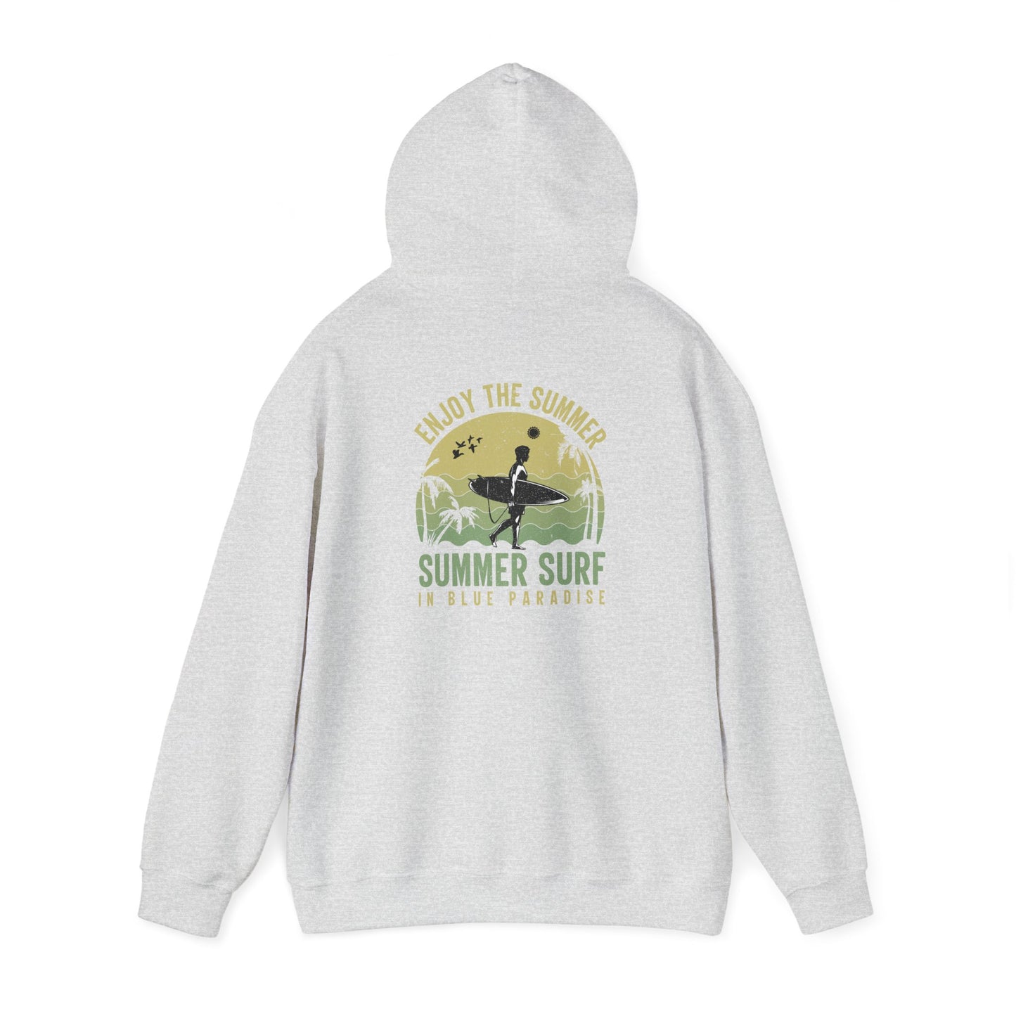 Summer Surf Vibes Hoodie – Unisex Heavy Blend™ Sweatshirt for Beach Lovers, Perfect Gift for Surfing, Casual Wear, Summer