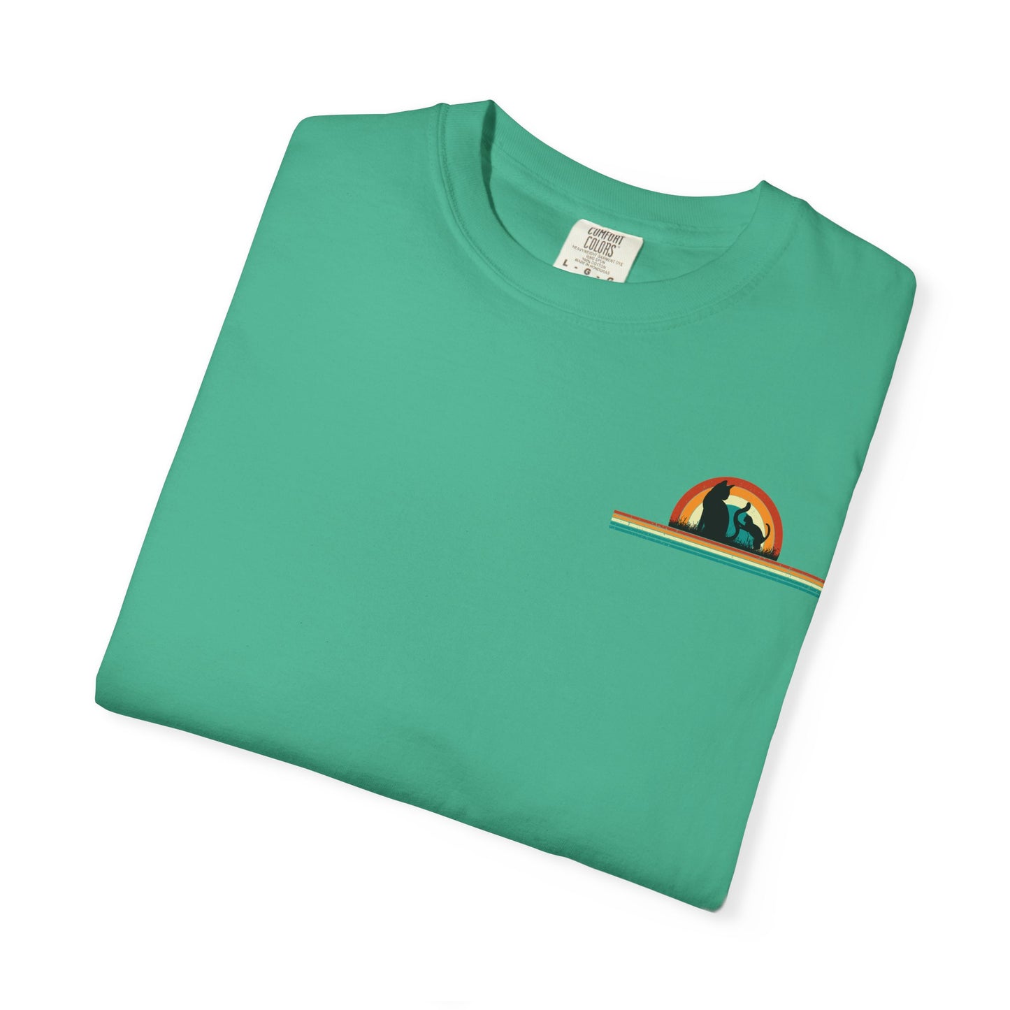 Unisex Cat & Dog Sunset Graphic T-Shirt - Casual Animal Lover Tee