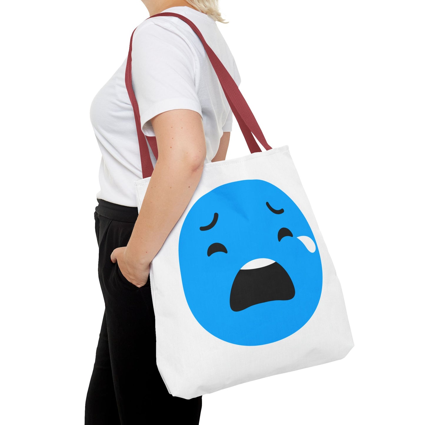 Emotional Expression Tote Bag - Cute Sad Face Design