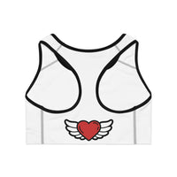 Heart Wings Sports Bra, Workout Bra, Activewear, Gift for Fitness Lovers, Valentine’s Day Gift, Motivational Gym Wear