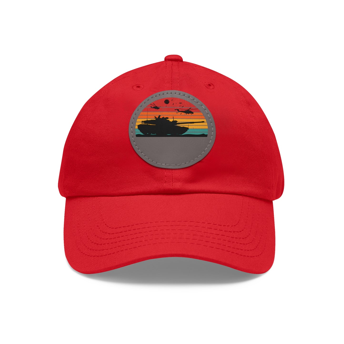 Retro Sunset Dad Hat with Leather Patch