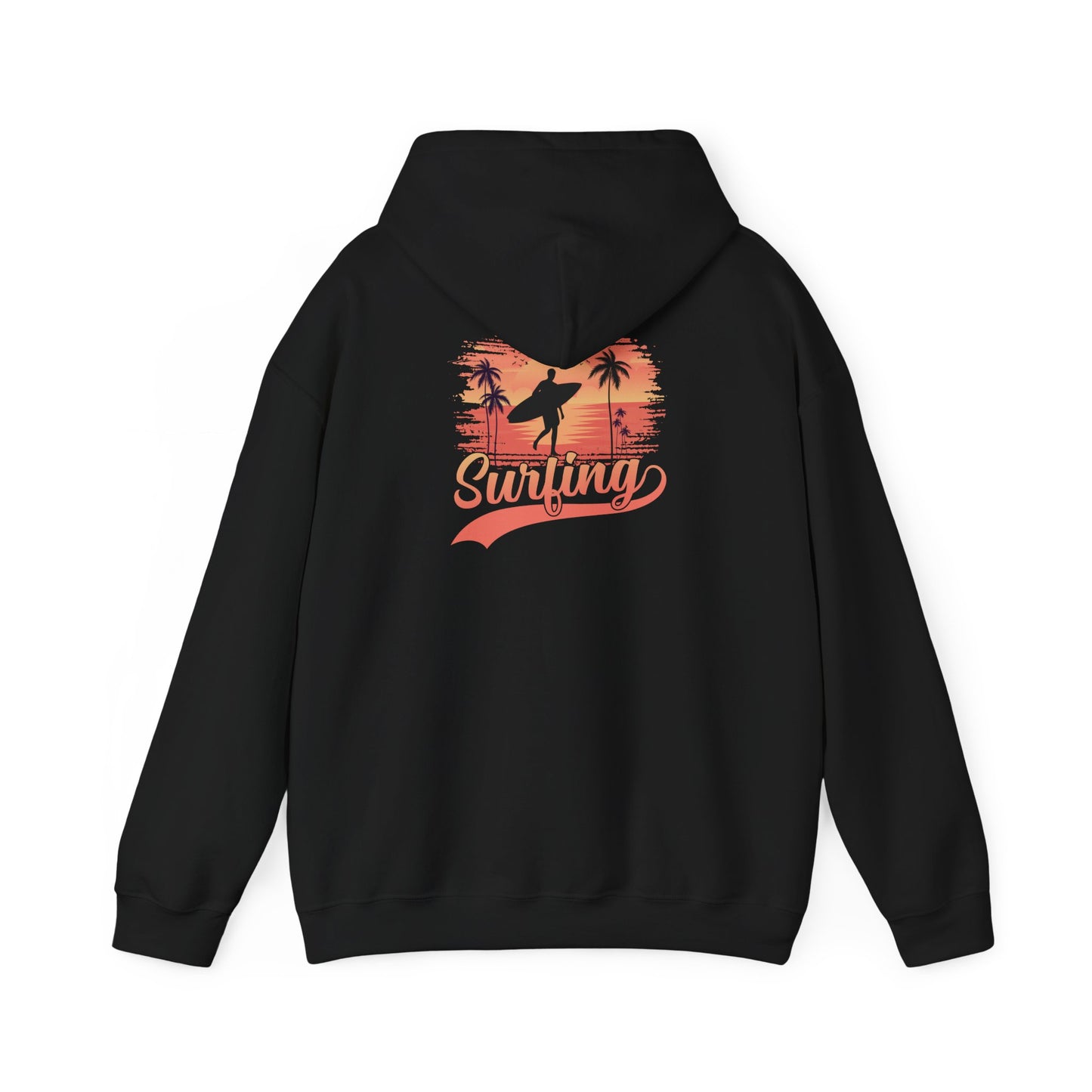Surfing Vibes Hooded Sweatshirt, Beachwear, Gift for Surfers, Summer Fashion, Casual Wear, Coastal Style