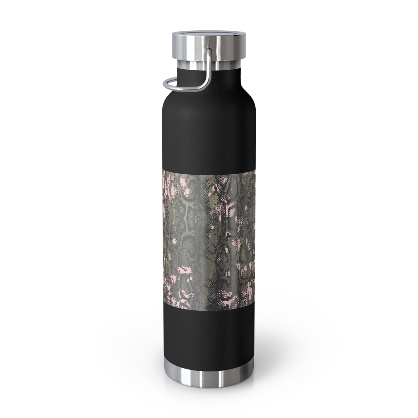Stylish Copper Vacuum Insulated Bottle, 22oz - Trendy Snakeskin Design