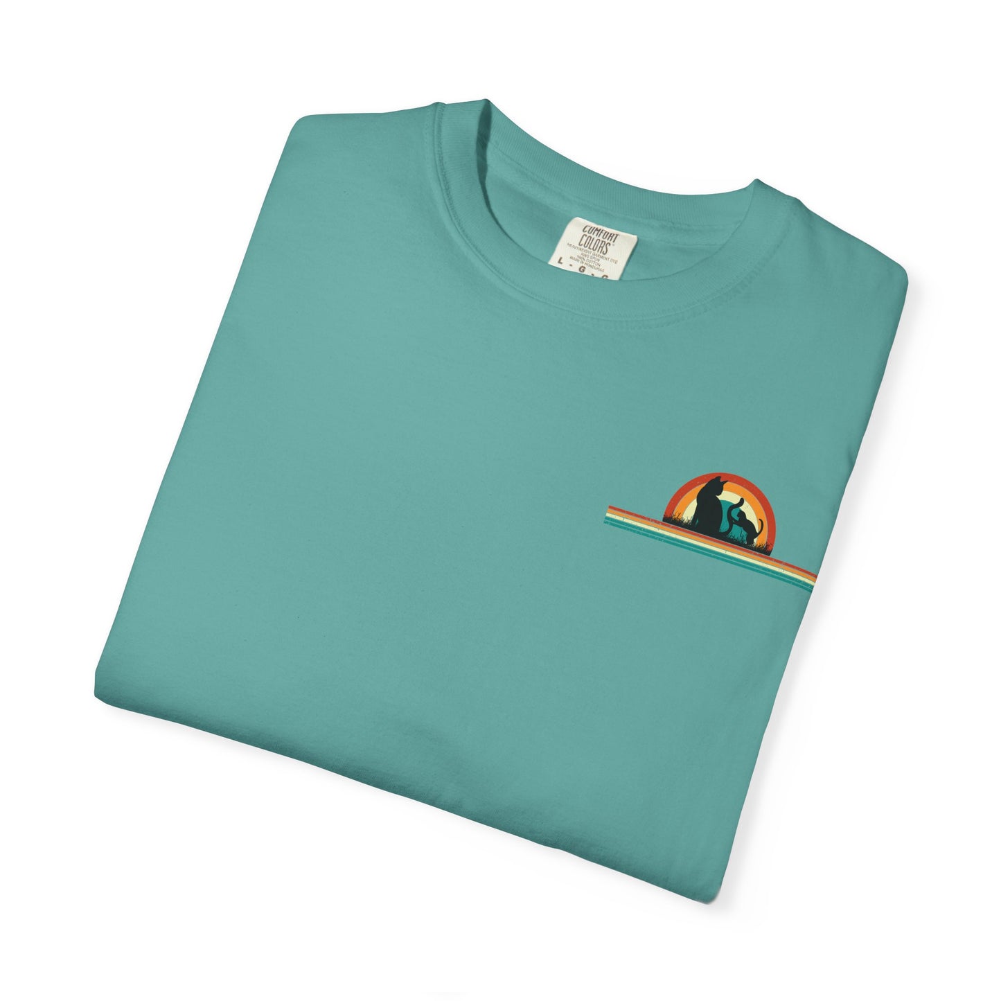 Unisex Cat & Dog Sunset Graphic T-Shirt - Casual Animal Lover Tee