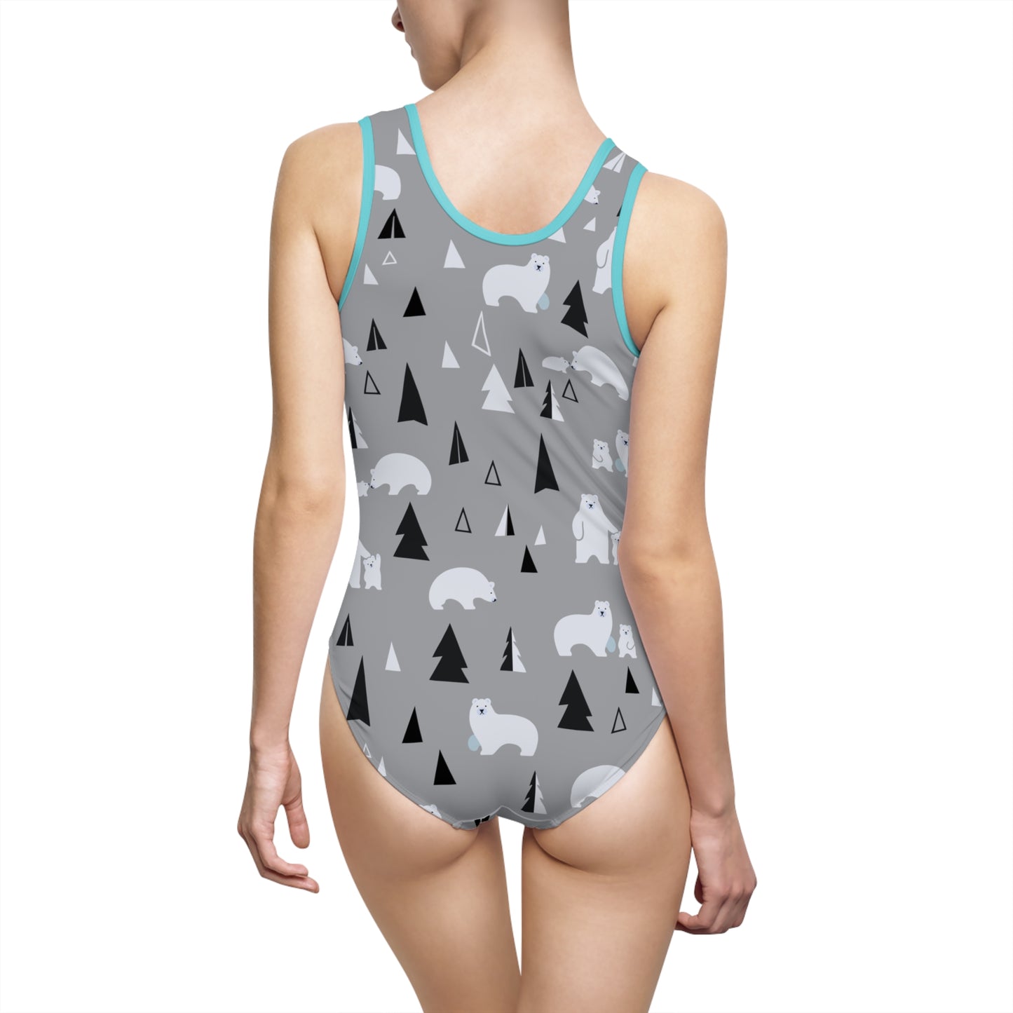 Stylish Polar Bear One-Piece Swimsuit for Women