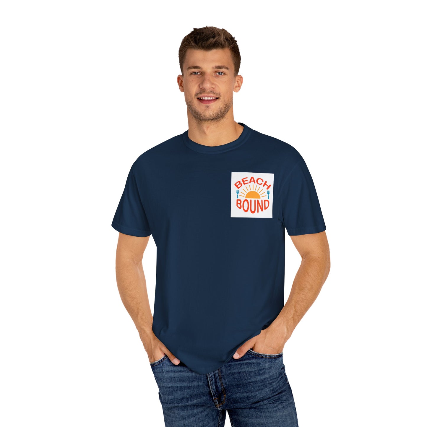 Beach Bound Unisex Garment-Dyed T-Shirt, Summer Vibes, Casual Wear, Beach Trip, Vacation Shirt, Outdoor Activities