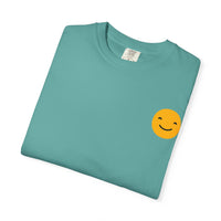 Happy Face Garment-Dyed T-shirt for Positive Vibes