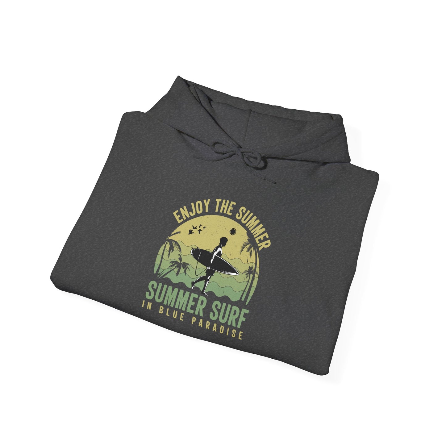 Summer Surf Vibes Hoodie – Unisex Heavy Blend™ Sweatshirt for Beach Lovers, Perfect Gift for Surfing, Casual Wear, Summer