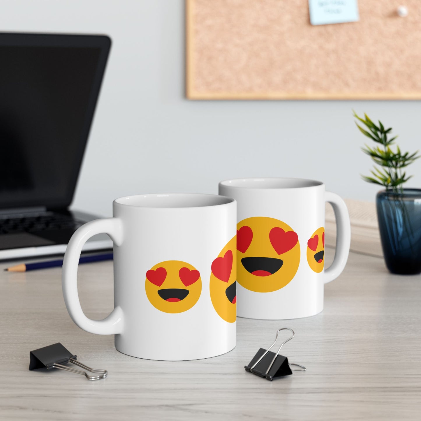 Cute Love Emoji Ceramic Mug - Perfect Gift for Valentine's Day, Coffee Lovers, or Romantic Occasions
