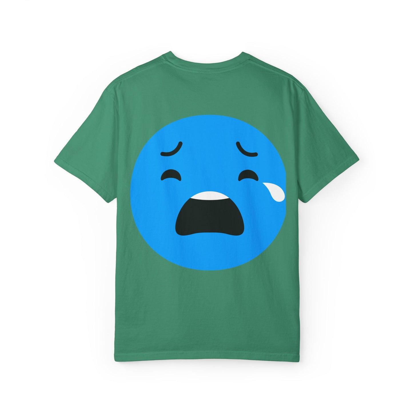 Unisex Garment-Dyed T-Shirt with Sad Emoji Design