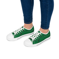 Eco-Friendly Women's Low Top Sneakers with Green Marble Design