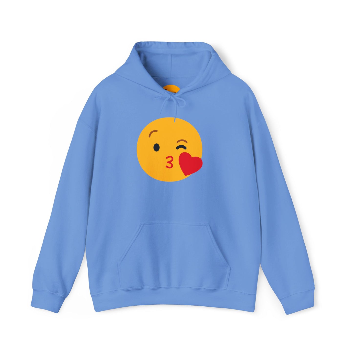Kiss Emoji Hooded Sweatshirt | Unisex Heavy Blend™