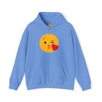 Kiss Emoji Hooded Sweatshirt | Unisex Heavy Blend™