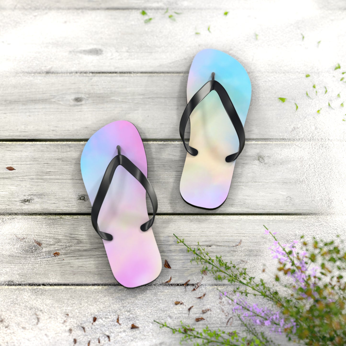 Pastel Tie-Dye Flip Flops – Perfect for Summer Beach Days & Festivals