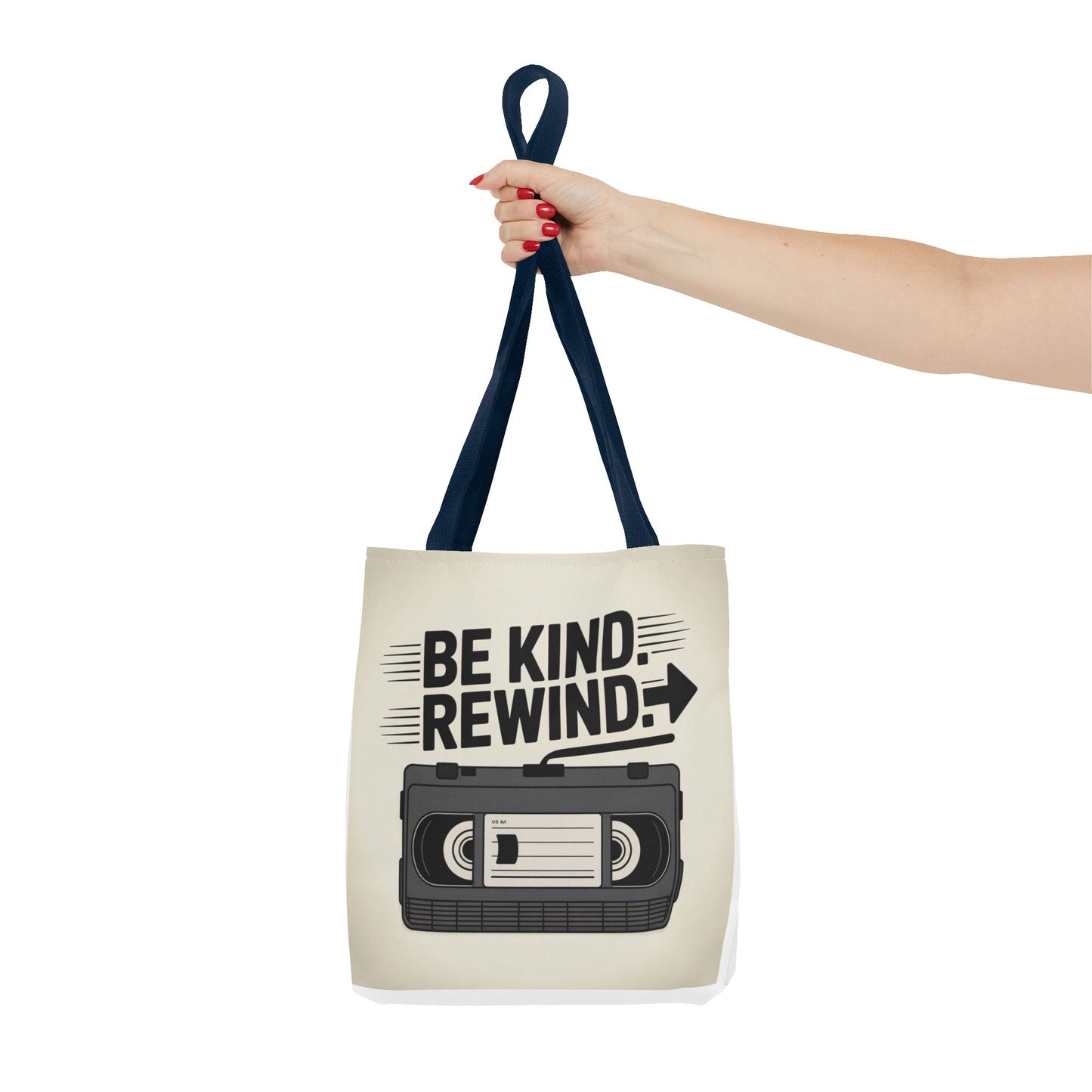 Retro Be Kind Rewind Tote Bag, Fun Eco-Friendly Tote, Gift for Movie Lovers, Shopping Bag, Beach Bag, Perfect for Everyday