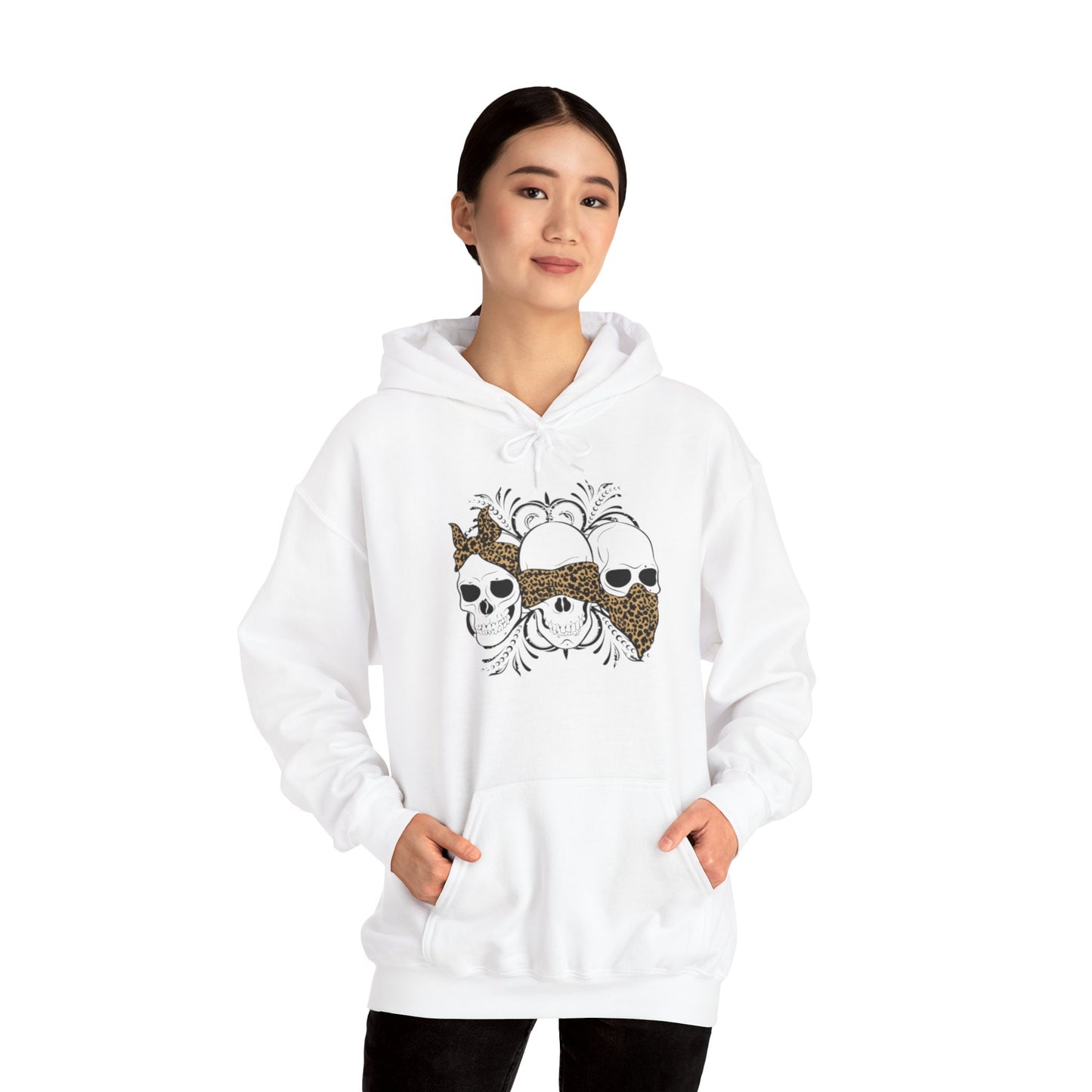 Skull Print Hoodie - Unisex Sweatshirt