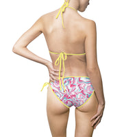 Vibrant Marble Print Women's Bikini Swimsuit - Perfect for Summer Beach Days