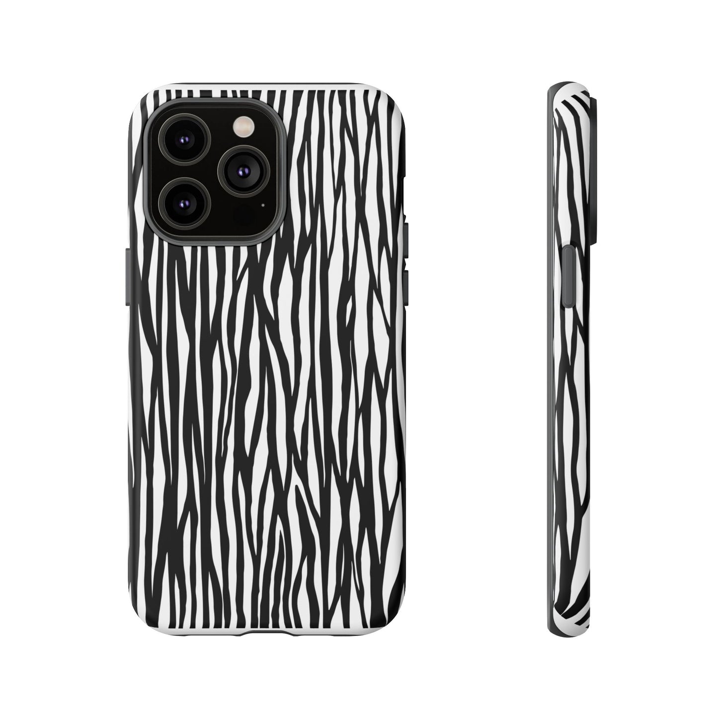 Tough Cases: Stylish Black and White Zebra Print Phone Case
