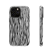 Tough Cases: Stylish Black and White Zebra Print Phone Case