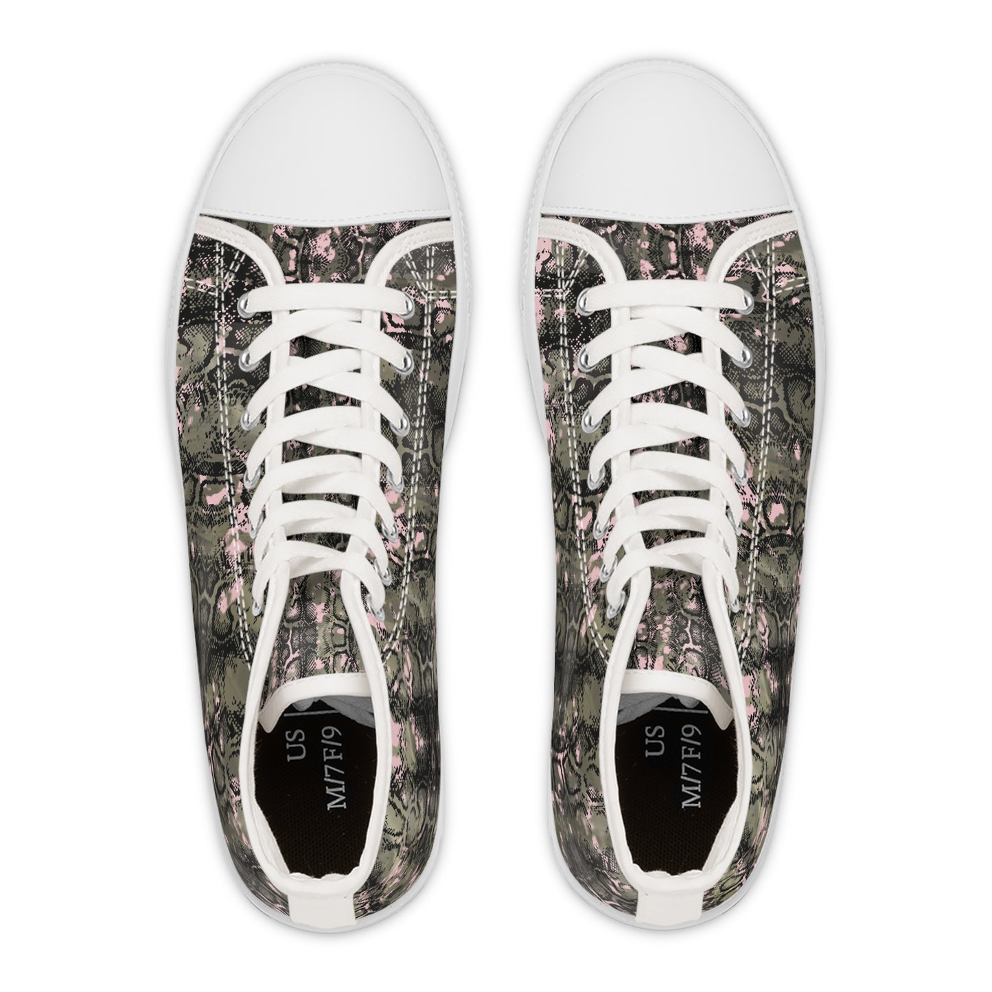 Women’s High Top Sneakers with Unique Snakeskin Design - Trendy Casual Footwear