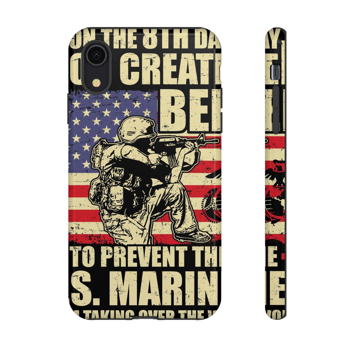 Military-Themed Phone Case - 'God Created Beer' Design