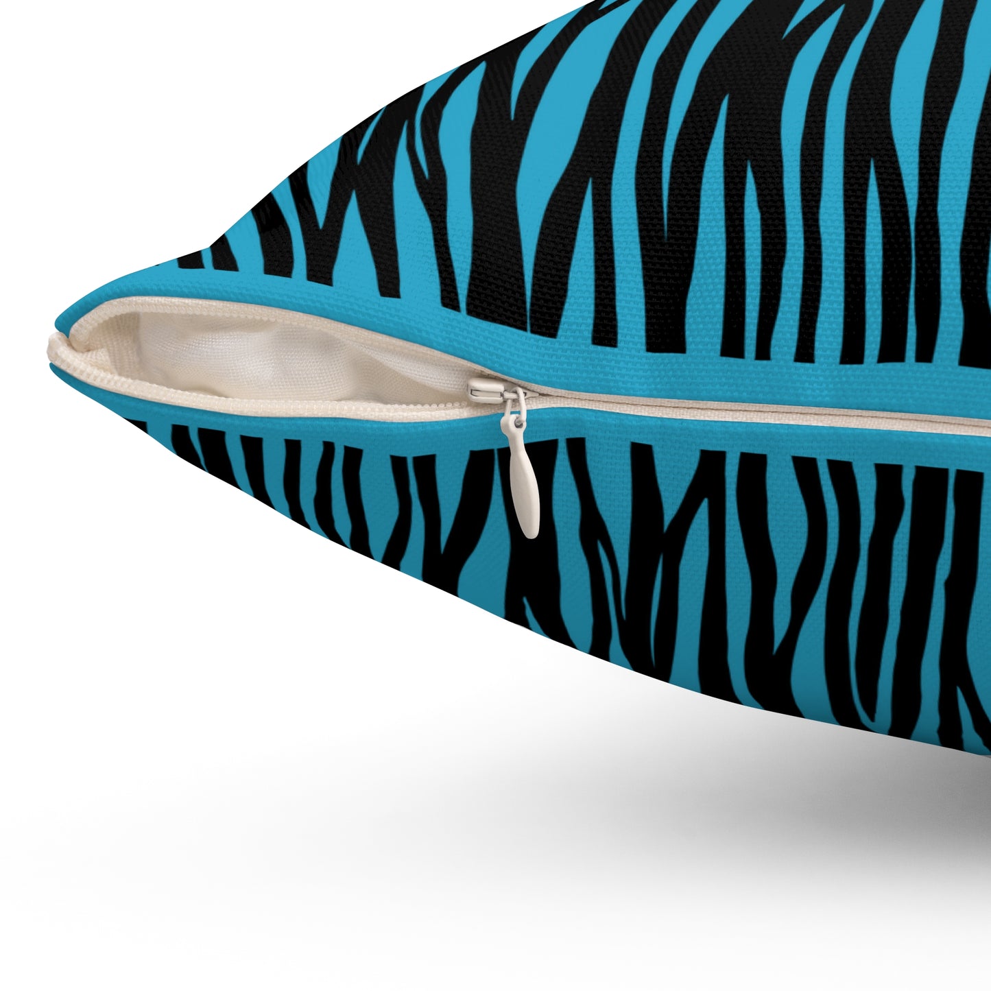 Blue Zebra Print Throw Pillow - Modern Home Decor
