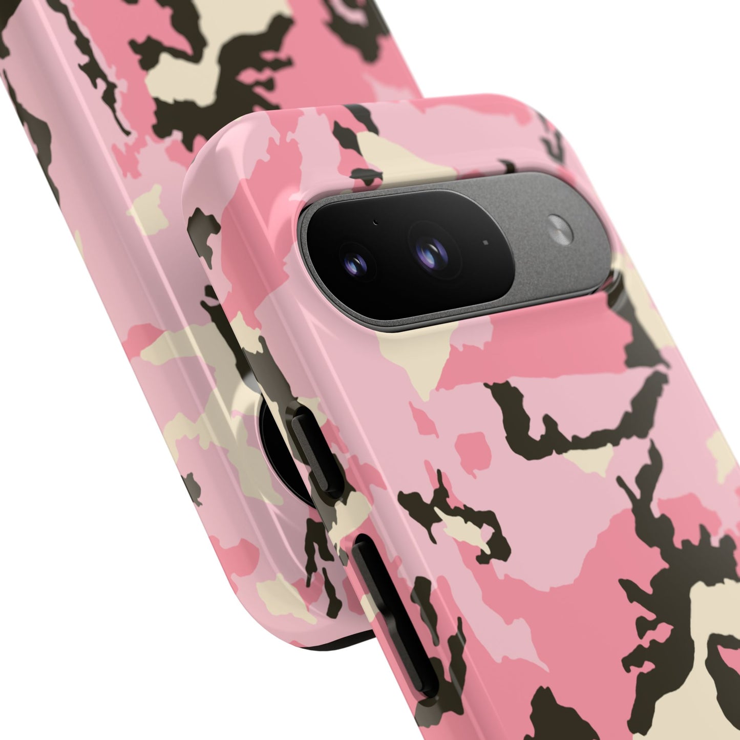 Stylish Tough Phone Case – Pink Camo Design for Bold Protection  Make a statement while keeping your phone safe with this eye-catching pink camouflage case that blends fashion with durability.