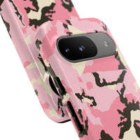 Stylish Tough Phone Case – Pink Camo Design for Bold Protection  Make a statement while keeping your phone safe with this eye-catching pink camouflage case that blends fashion with durability.