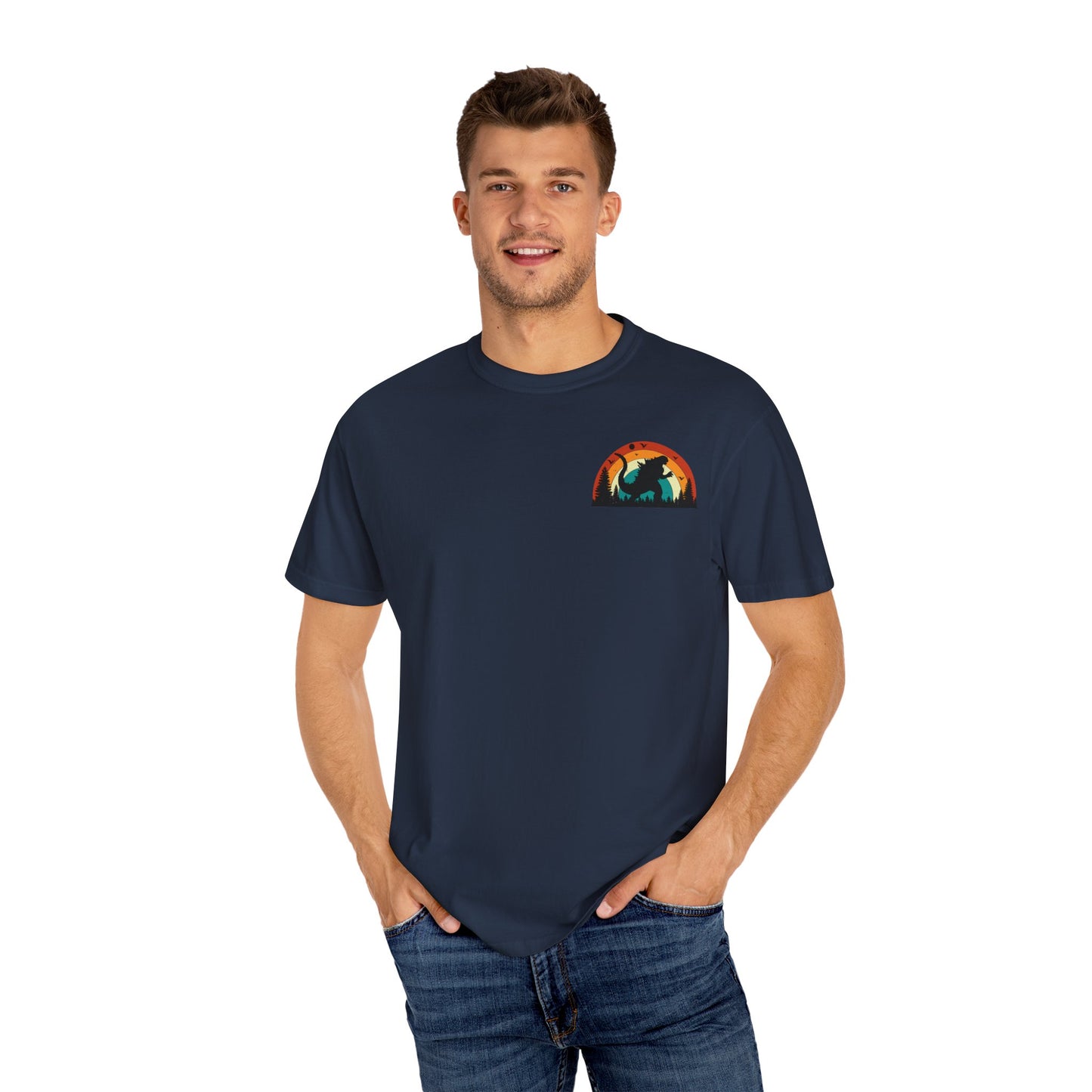 Retro Sunset Dinosaur Unisex T-Shirt
