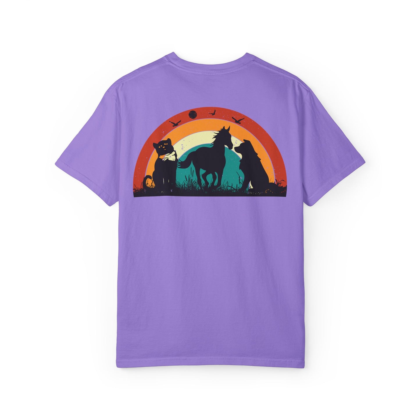 Rainbow Animal Scene Unisex T-Shirt - Nature Lover's Gift