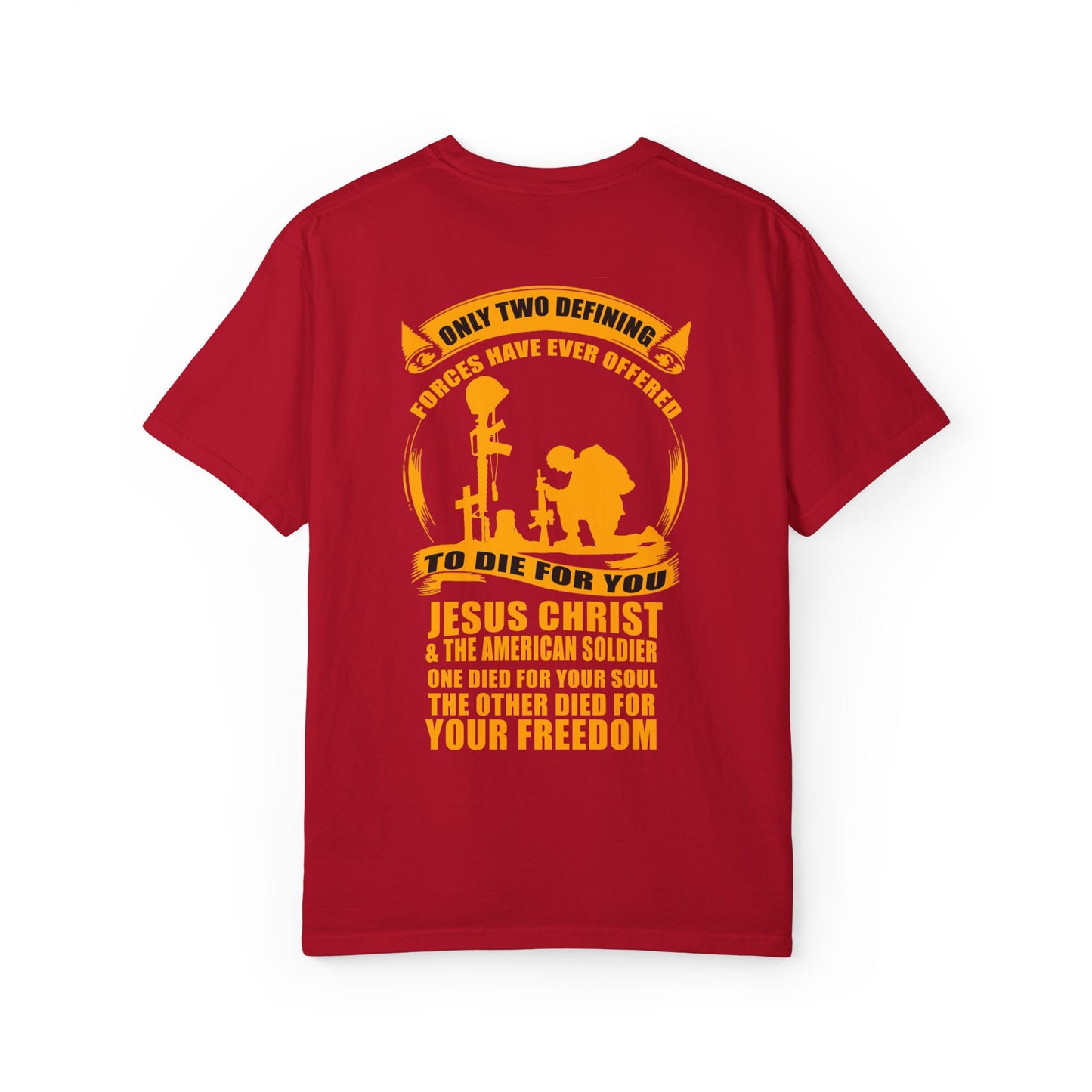 Patriotic Garment-Dyed T-shirt, Unisex Freedom Tee, Veteran Tribute Shirt, Casual Everyday Wear, Gift for Patriots