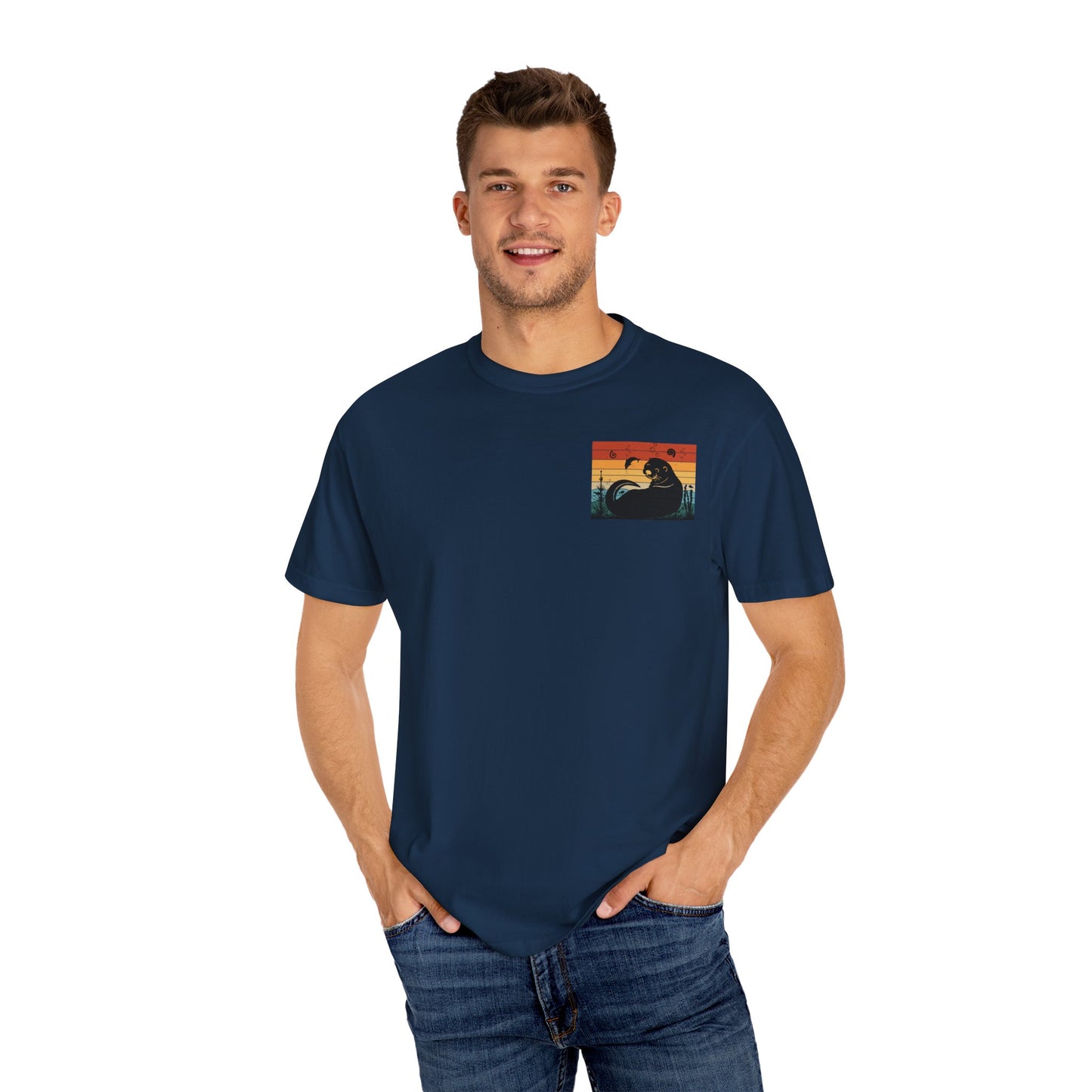Coastal Vibe Unisex Garment-Dyed T-shirt with Otter Design