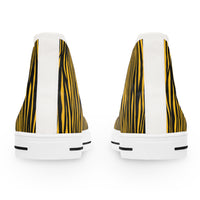 Stylish Women's High Top Sneakers - Bold Tiger Stripe Design