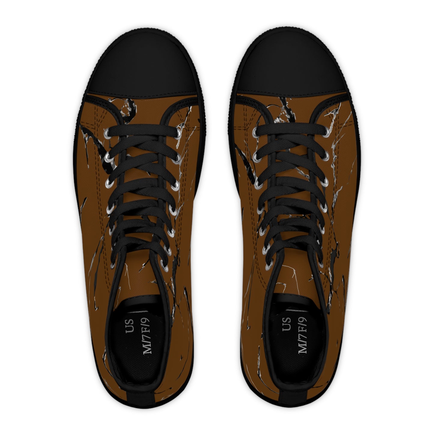 Artistic Brown High Top Sneakers – Stylish & Unique Footwear for Women