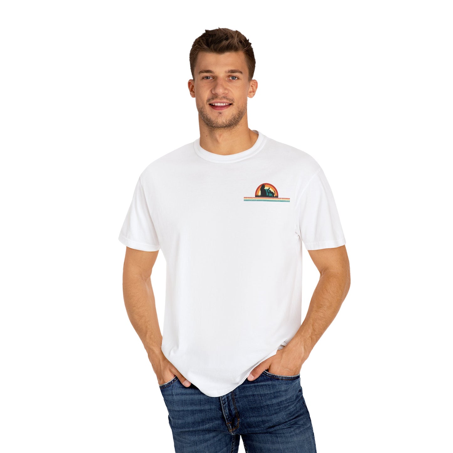 Unisex Cat & Dog Sunset Graphic T-Shirt - Casual Animal Lover Tee