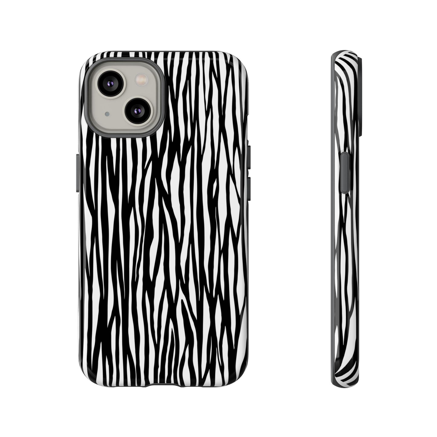 Tough Cases: Stylish Black and White Zebra Print Phone Case