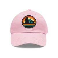 Cats and Sunset Dad Hat - Vintage Leather Patch Cap