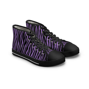 Vibrant Purple Tiger Print High Top Sneakers for Women, Trendy Casual Footwear, Unique Gift, Fashion Statement Sneakers, Summer Essentials