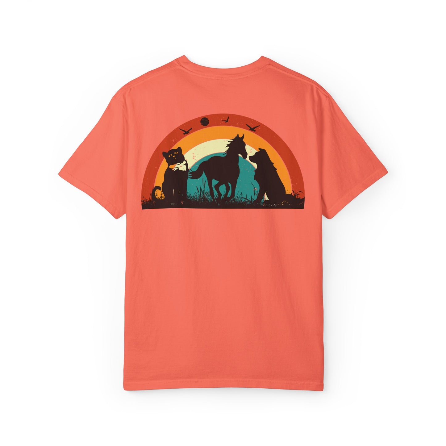 Rainbow Animal Scene Unisex T-Shirt - Nature Lover's Gift