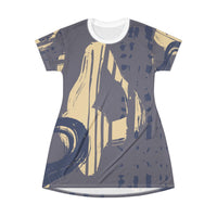 Abstract Pattern T-Shirt Dress - Casual Chic Style for Everyday Wear