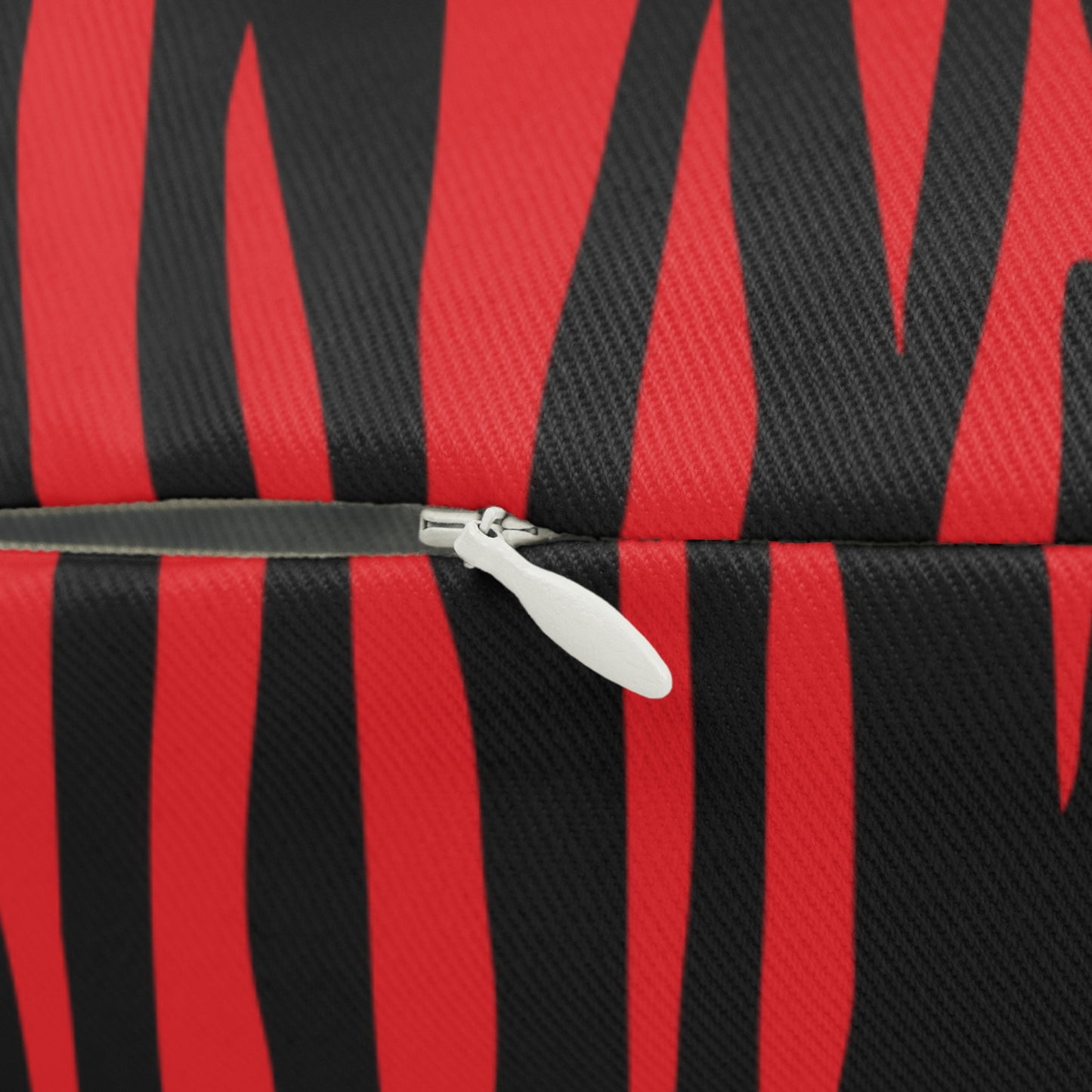 Bold Zebra Striped Lumbar Pillow - Red & Black Decor Accent for Modern Living Spaces