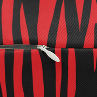 Bold Zebra Striped Lumbar Pillow - Red & Black Decor Accent for Modern Living Spaces