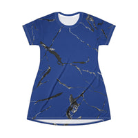 Chic Marble Print T-Shirt Dress, Casual Summer Dress, Vacation Outfit, Trendy Streetwear, Unique Gift for Her