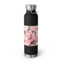 Stylish Pink Camouflage Insulated Water Bottle - 22oz