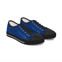 Stylish Blue Marble Low Top Sneakers for Women