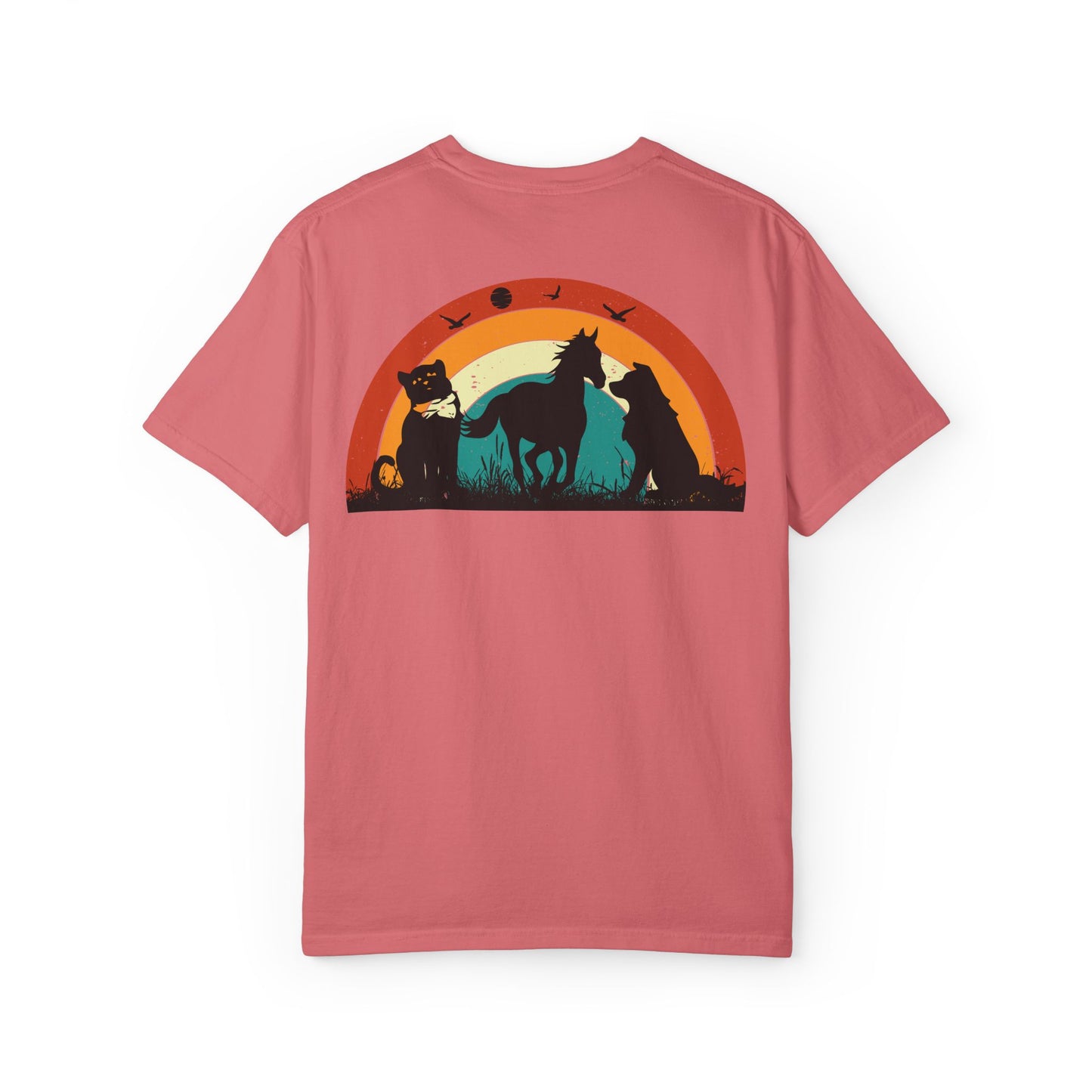 Rainbow Animal Scene Unisex T-Shirt - Nature Lover's Gift