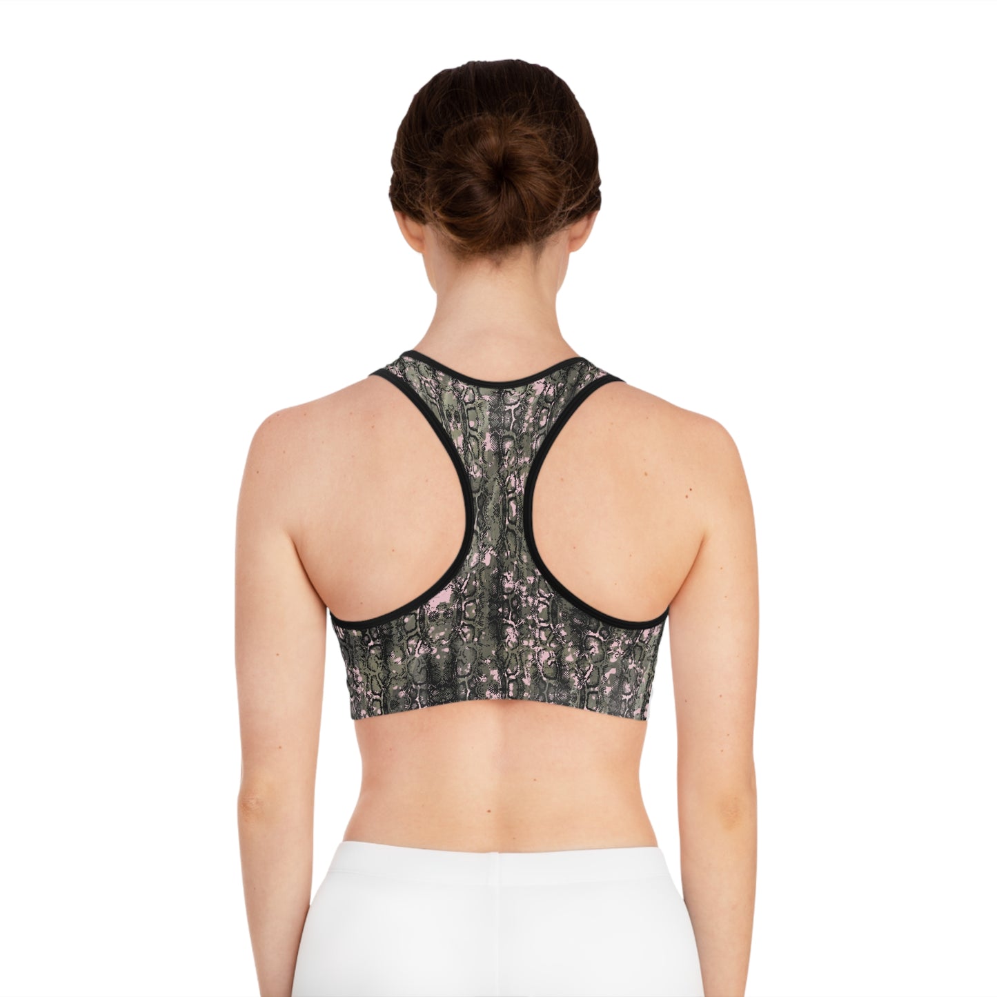 Stylish Snakeskin Print Sports Bra - Comfortable Activewear for Fitness Lovers